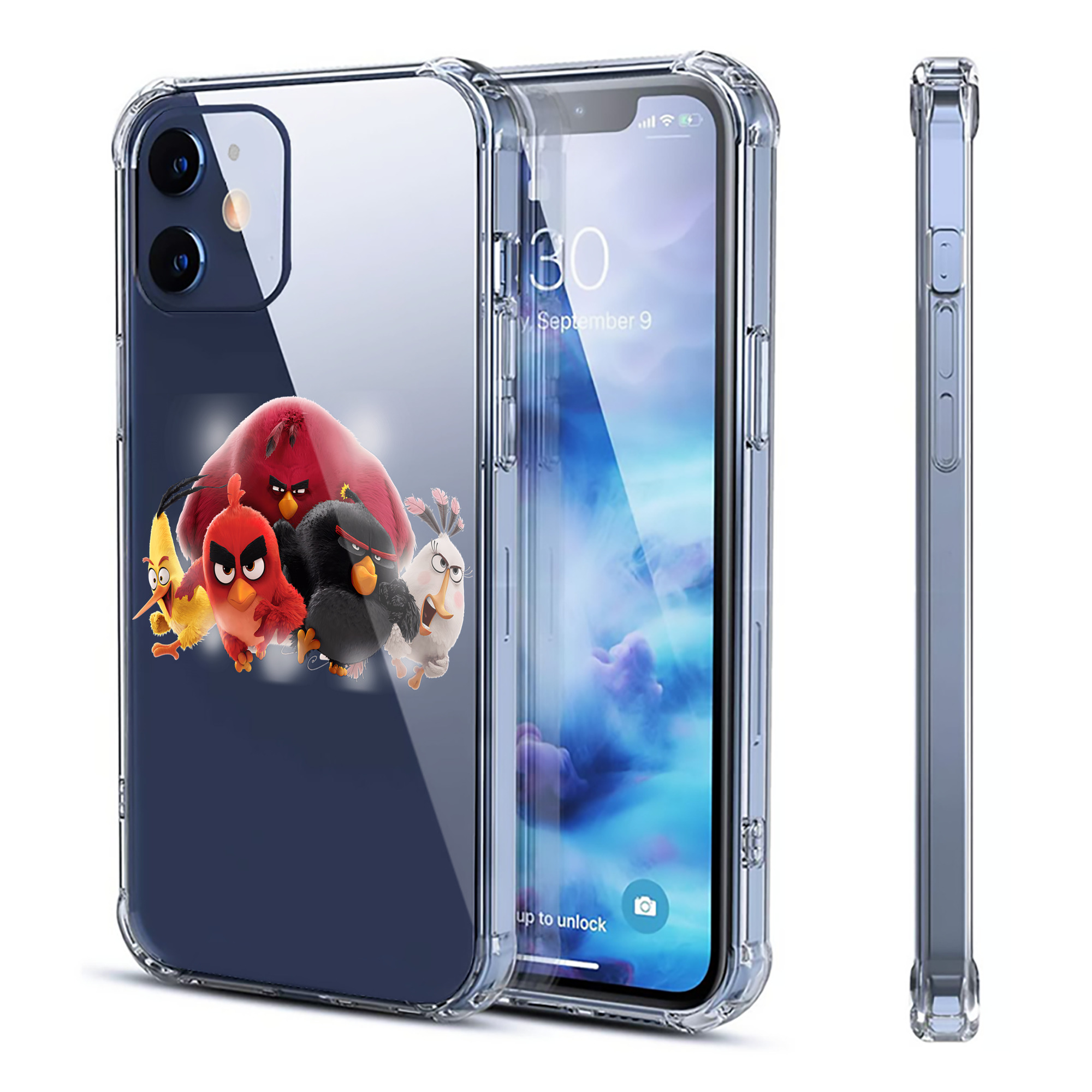 （画像用） Angry Birds アングリーバード 【iPhone 12シリーズ対応】透明スマホケース（クリアソフトケース）
